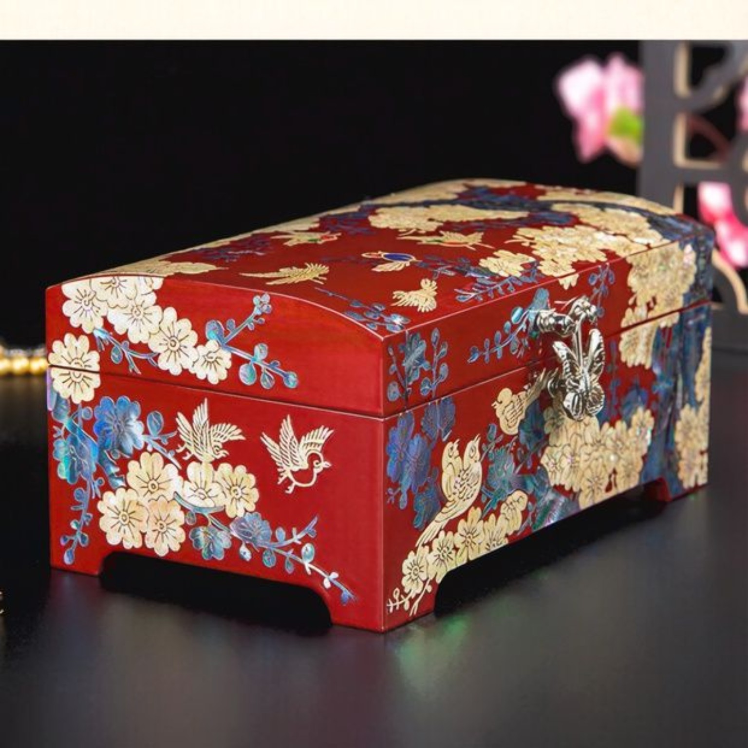 Peony Nacre Keepsake Box