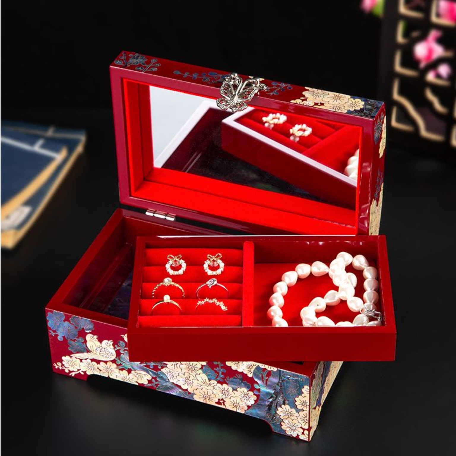Peony Nacre Keepsake Box