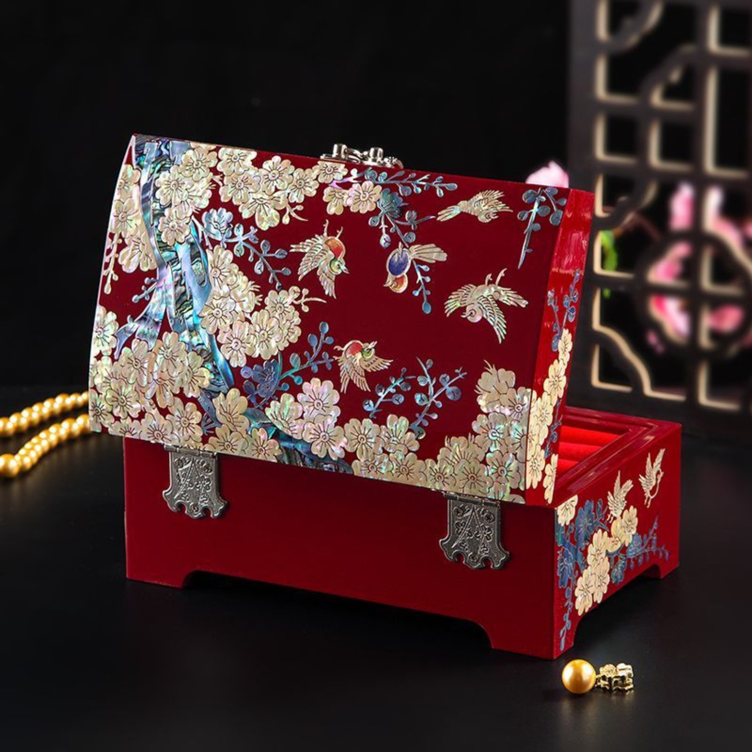 Peony Nacre Keepsake Box
