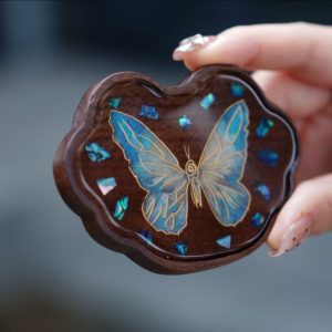 Butterfly Nacre Walnut Coaster
