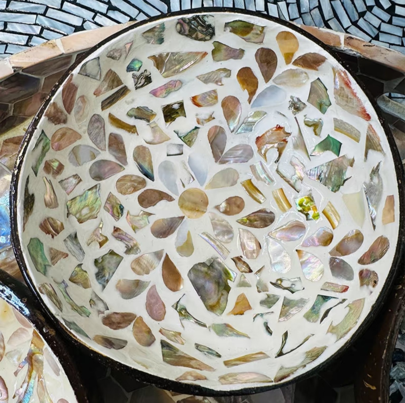 Mother-of-Pearl Coconut Catchall