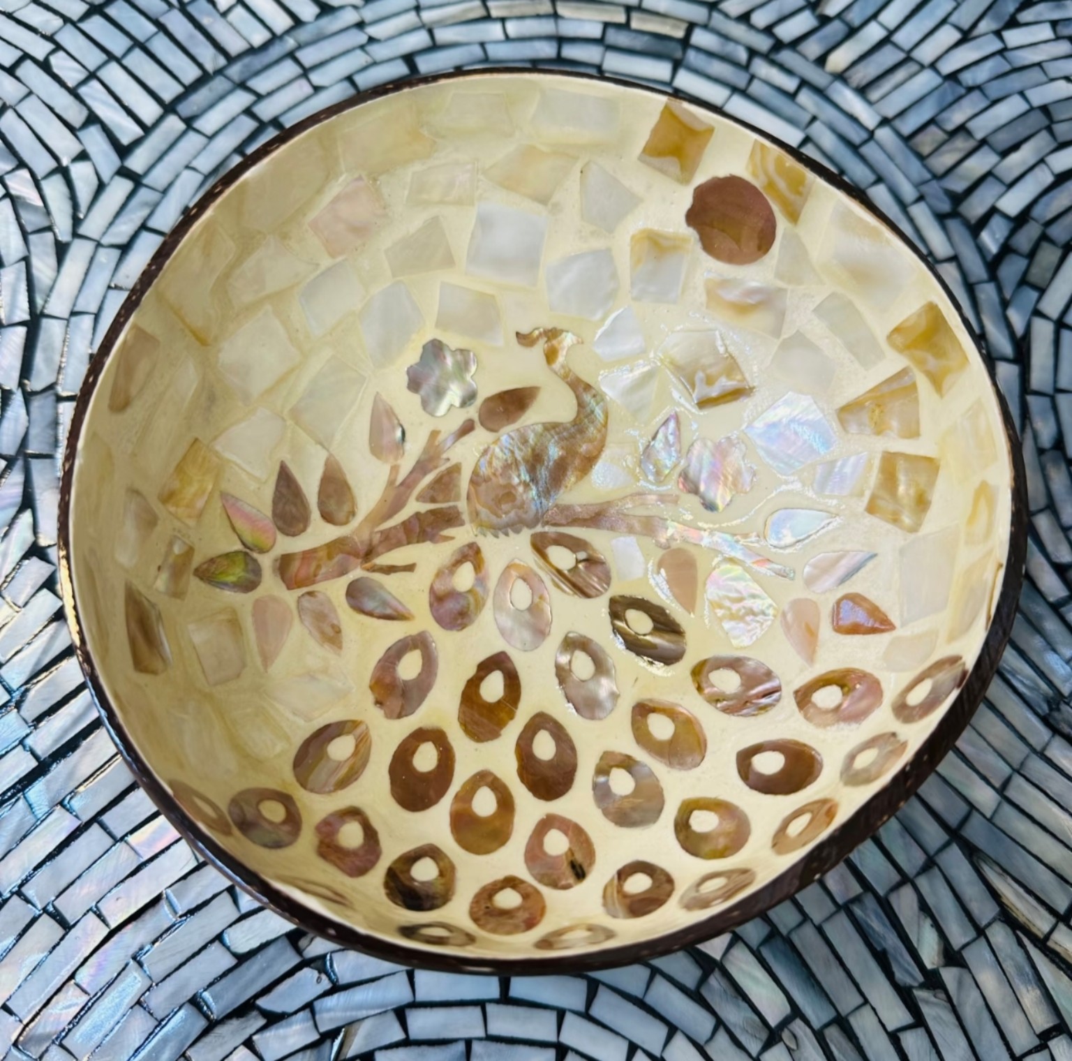 Mother-of-Pearl Coconut Catchall