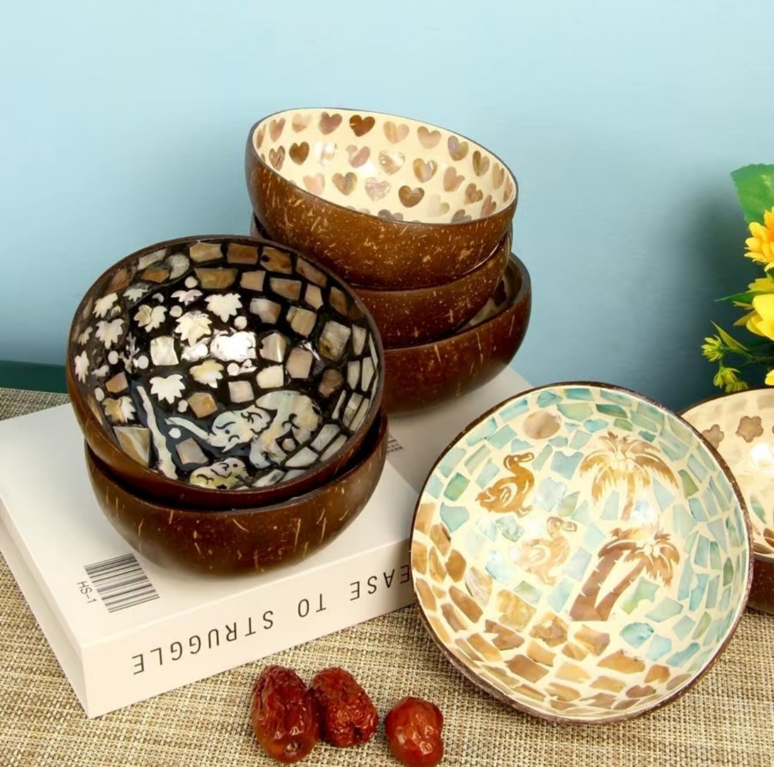 Mother-of-Pearl Coconut Catchall
