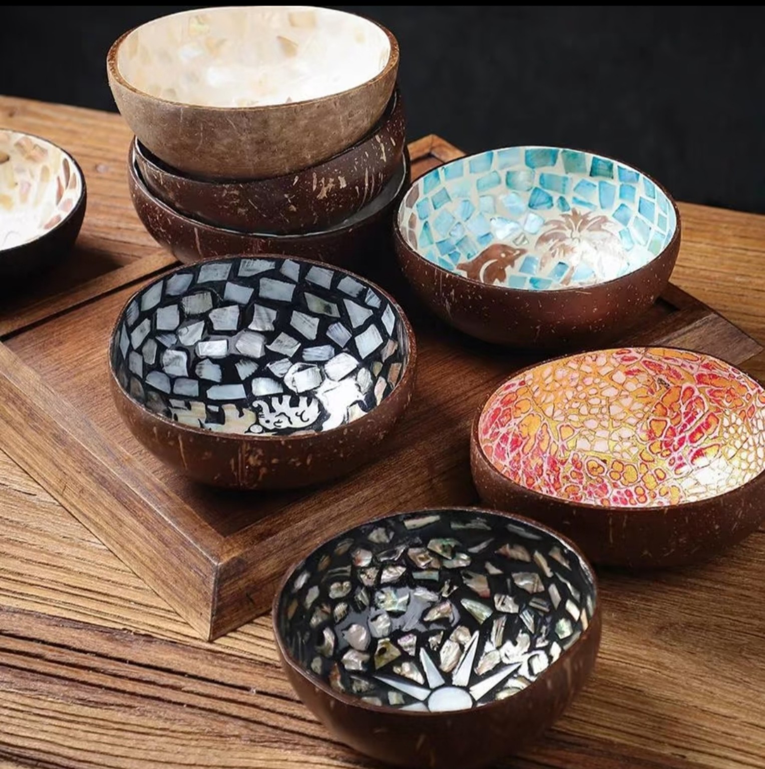 Mother-of-Pearl Coconut Catchall