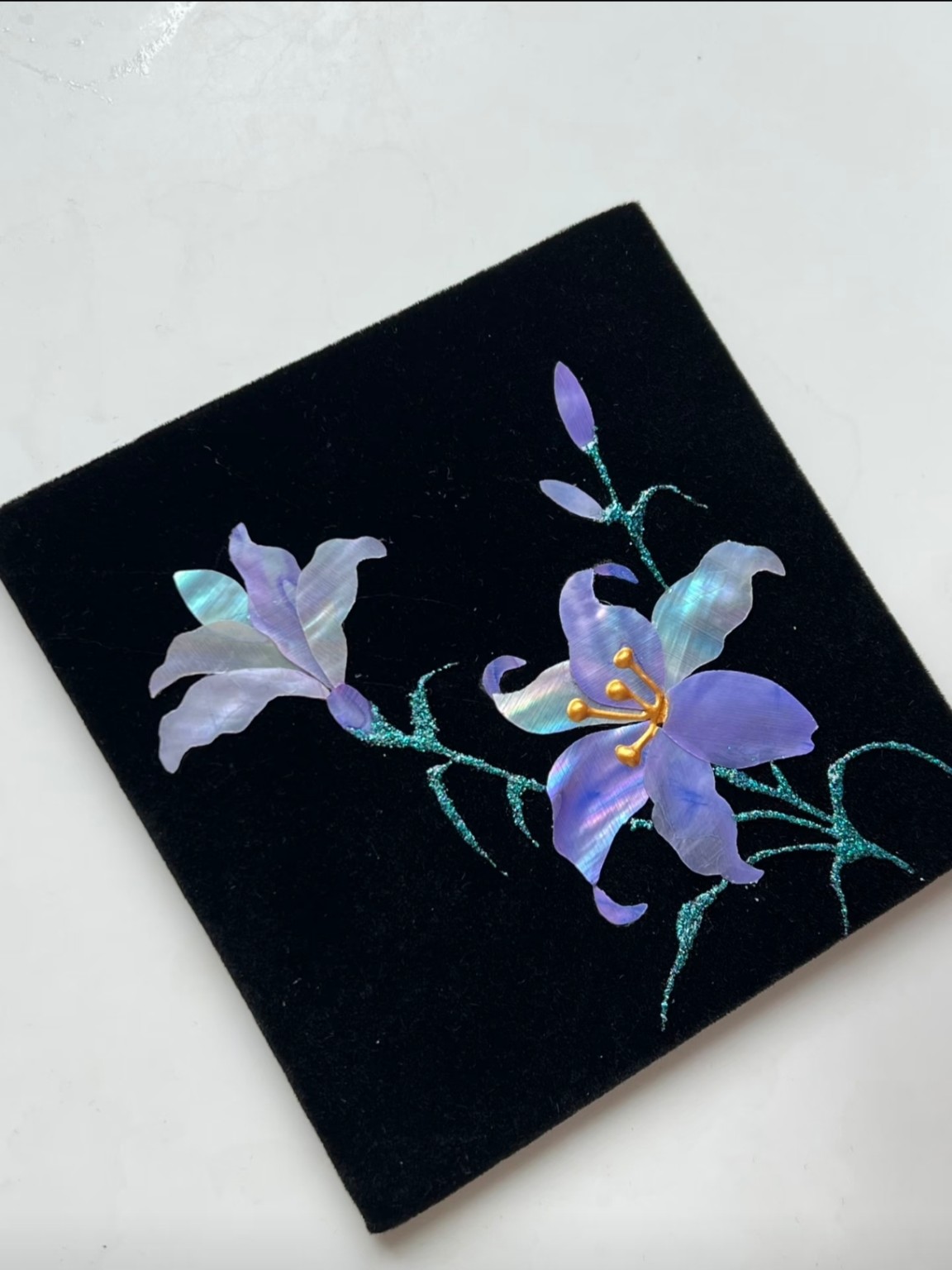 Purple Lily Original Nacre Art
