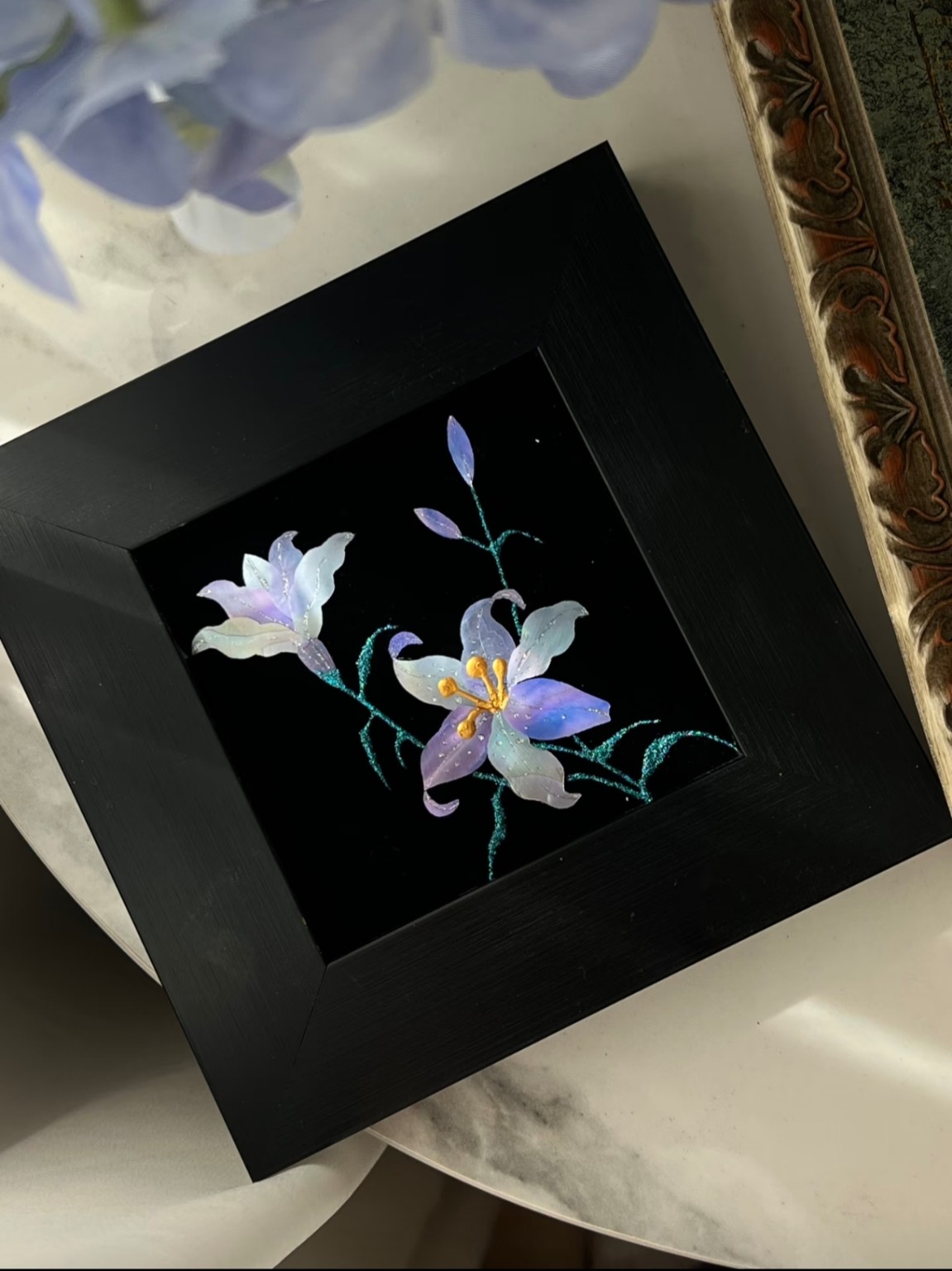 Purple Lily Original Nacre Art